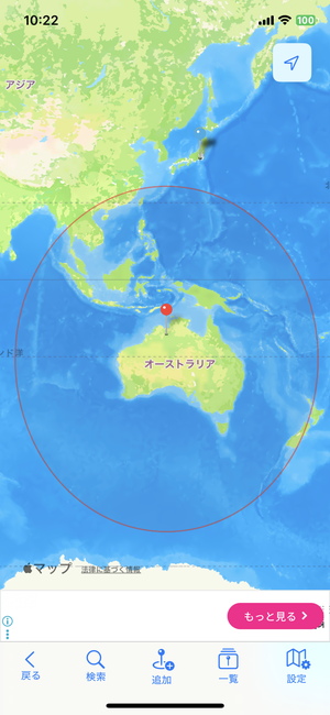 『半径マップ』のメルカトル図法